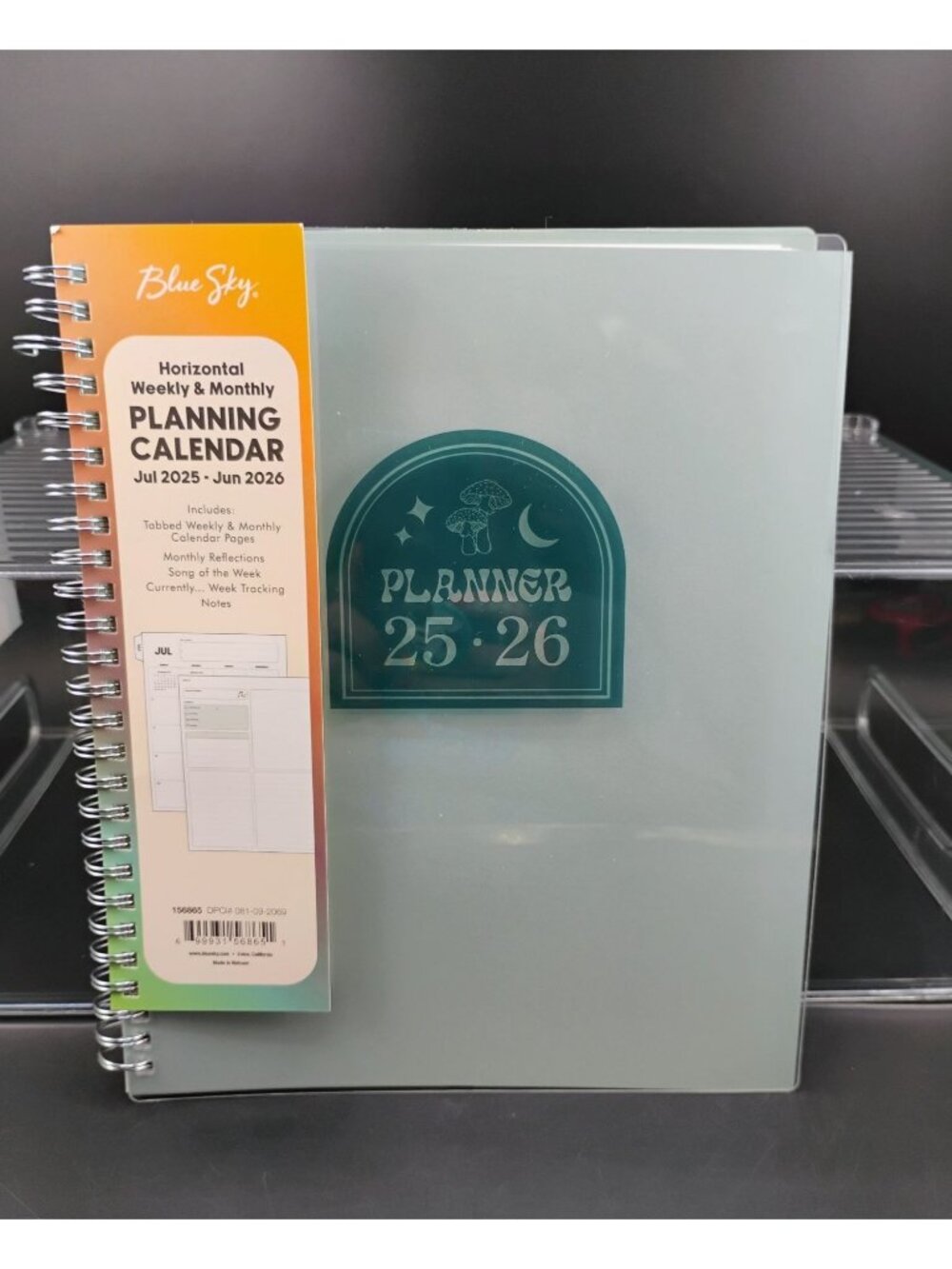 Horizontal Weekly & Monthly Planner Blue Sky 25-26 Spiral-Bound